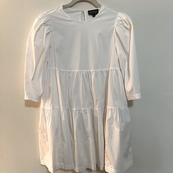 White Baby Doll Dress with Pockets! - Picture 3 of 4